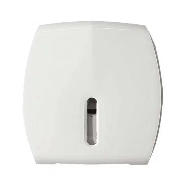 Purnext K610 jumbo roll toilet tissue dispenser in white, front view