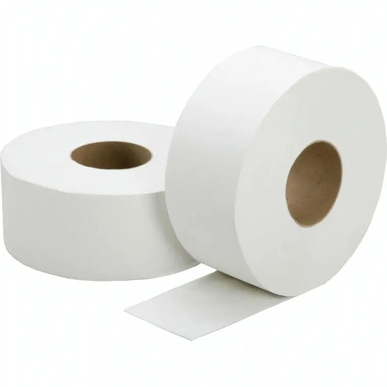 Two Purnext 2-ply jumbo toilet tissue rolls