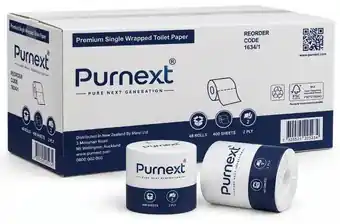 Purnext Soft & Clean individually wrapped bathroom tissue carton